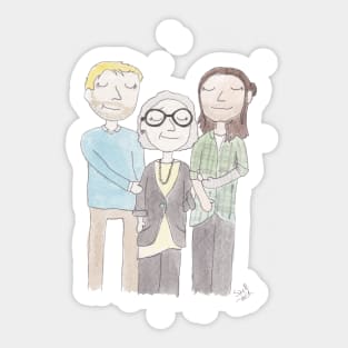 Becca and her brother and her brother's boyfriend Sticker